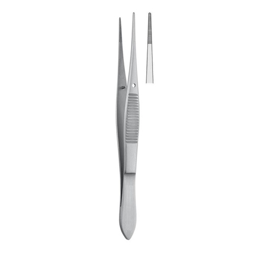 [BD.350.100] Forceps dissecting Iris serrated straight 100mm