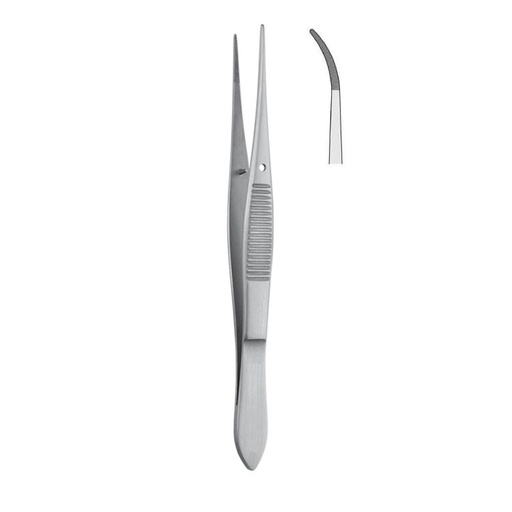 [BD.351.100] Forceps dissecting Iris serrated less curved 100mm