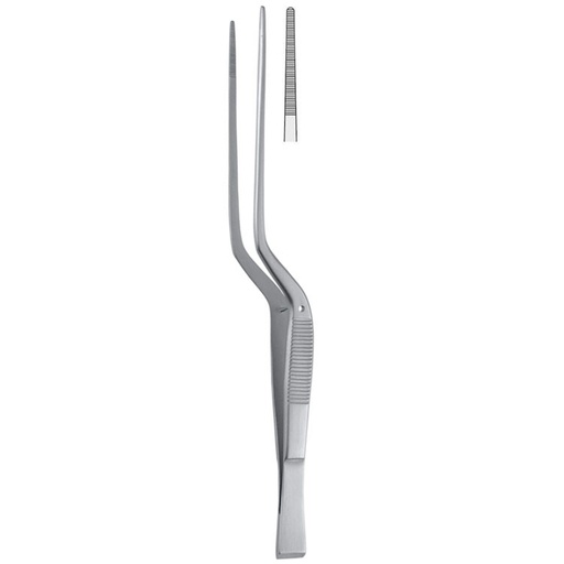 [BD.435.185] Forceps dissecting Taylor serrated wedge end bayonet 185mm