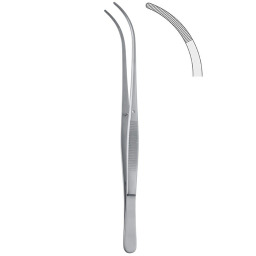 [BD.441.200] Forceps dissecting Brophy serrated curved 200mm