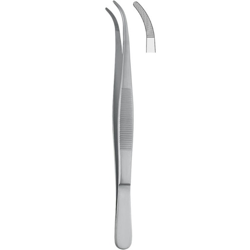 [BD.503.145] Forceps dissecting Falcon-Medium serrated curved 145mm