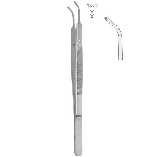 [BD.631.175] Forceps tissue Gerald 1x2th curved 175mm