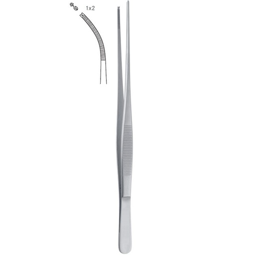 [BD.691.200] Forceps Dissecting Brophy Tissue 1x2th Curved 200mm