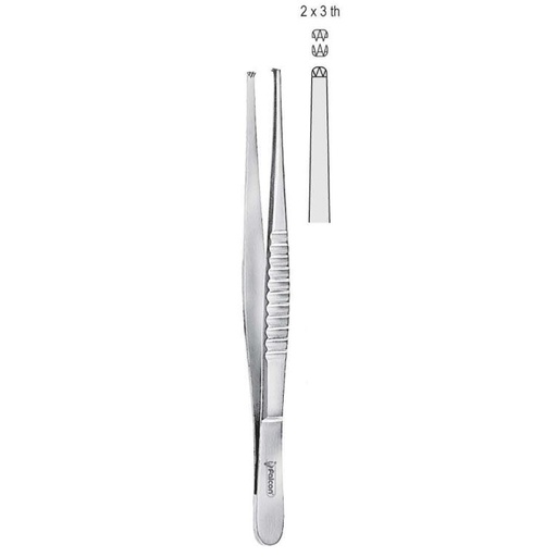 [BD.786.145] Forceps tissue Falcon-Standard (USA-Pattern) 2x3th 145mm