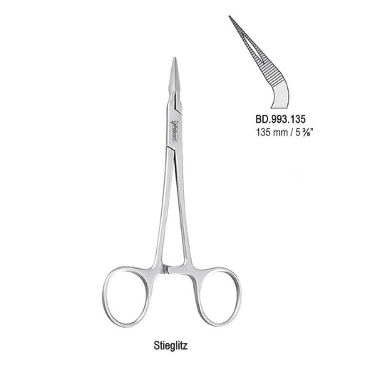 [BD.993.135] Forceps splinter Stieglitz curved 135mm