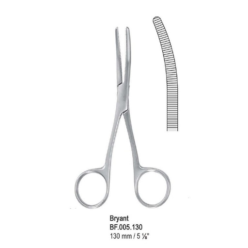 [BF.005.130] Forceps dressing Bryant curved 130mm