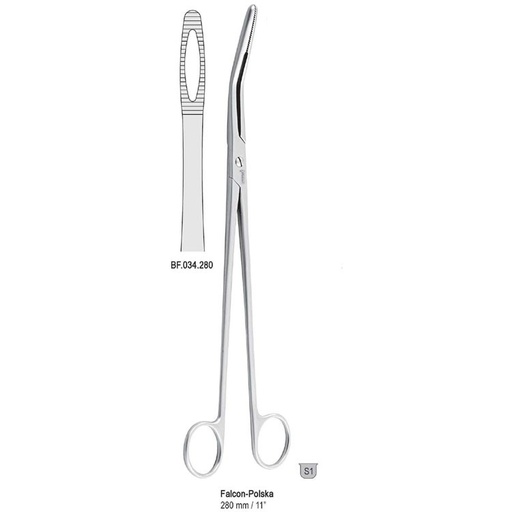 [BF.034.280] Forceps dressing Falcon-Polska straight 280mm