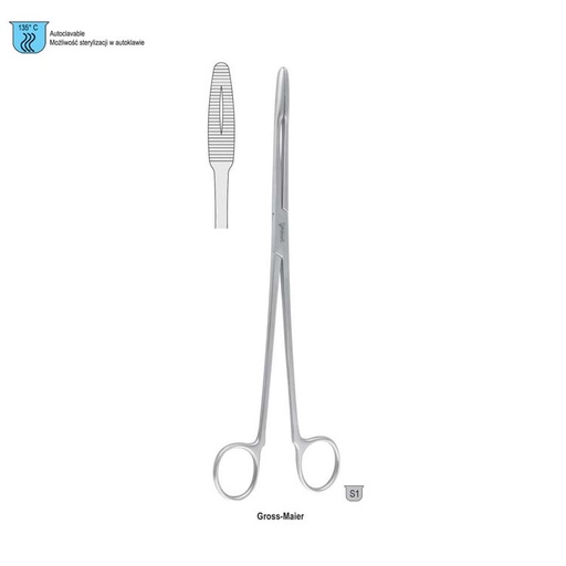 [BF.056.250] Forceps dressing Gross-Maier without raTChet straight 250mm 