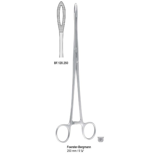 [BF.120.250] Forceps sponge Foerster-Bergmann straight 250mm