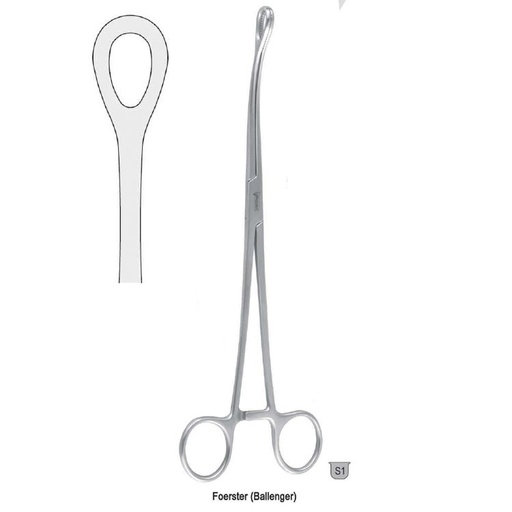 [BF.124.180] Forceps sponge Foerster (Ballenger) smooth straight 180mm