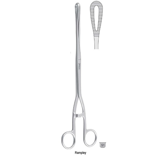 [BF.142.240] Forceps sponge Rampley screw joint 240mm