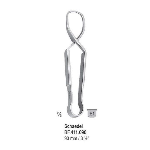 [BF.411.090] Forceps towel Schaedel 90mm
