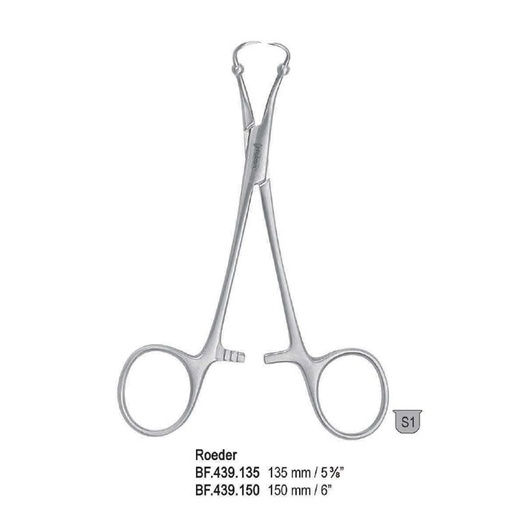 [BF.439.150] Forceps towel Roeder 150mm