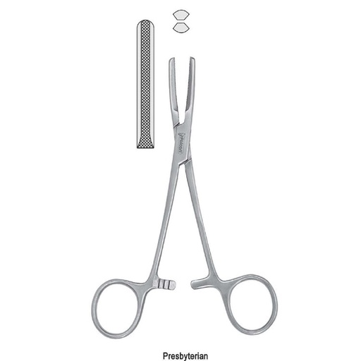 [BF.904.155] Clamp tubing Presbyterian serrated 155mm