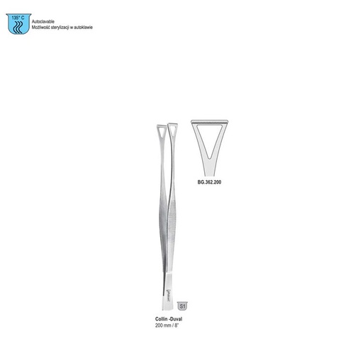 [BG.362.200] Forceps tissue Collin-Duval 200mm