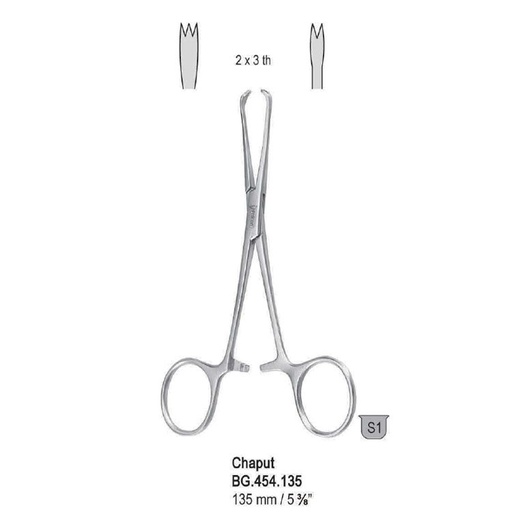 [BG.454.135] Forceps tissue Chaput 2x3th 135mm