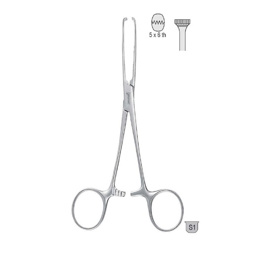 [BG.484.190] Forceps tissue Allis 5x6th 190mm