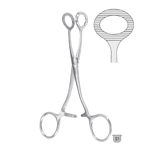 [BG.610.160] Forceps organ grasping Collin oval jaw 160mm