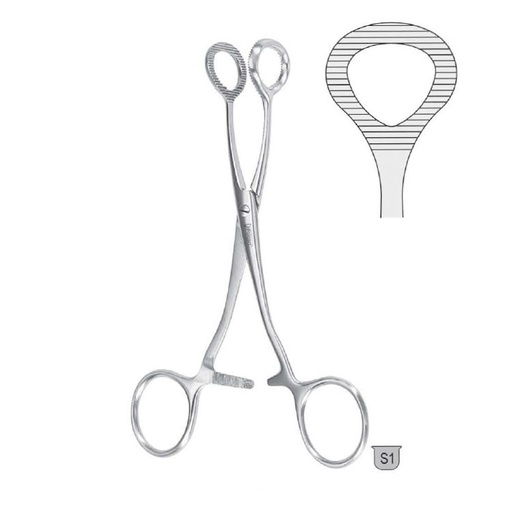 [BG.612.160] Forceps organ grasping Collin triangular jaw 160mm