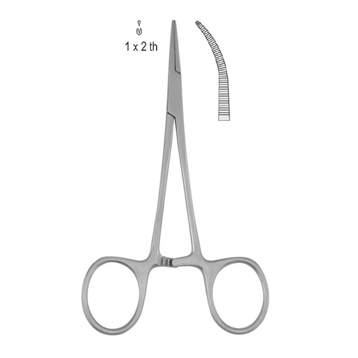 [BH.223.100] Forceps artery Micro Halsted Mosquito 1x2th curved 100mm