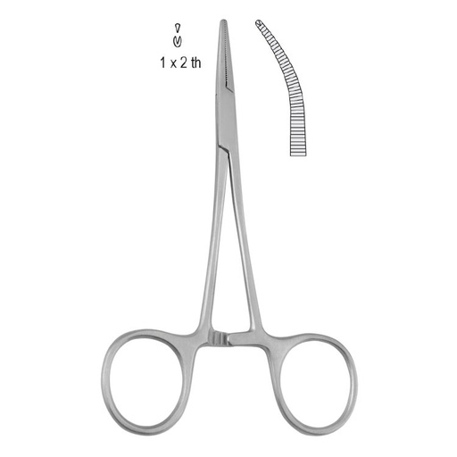 [BH.227.145] Forceps artery Halsted Mosquito 1x2th curved 145mm