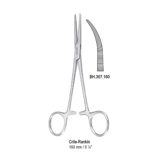 [BH.307.160] Forceps artery Crile-Rankin curved 160mm