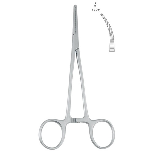 [BH.313.160] Forceps artery Christophe 1x2th curved 160mm
