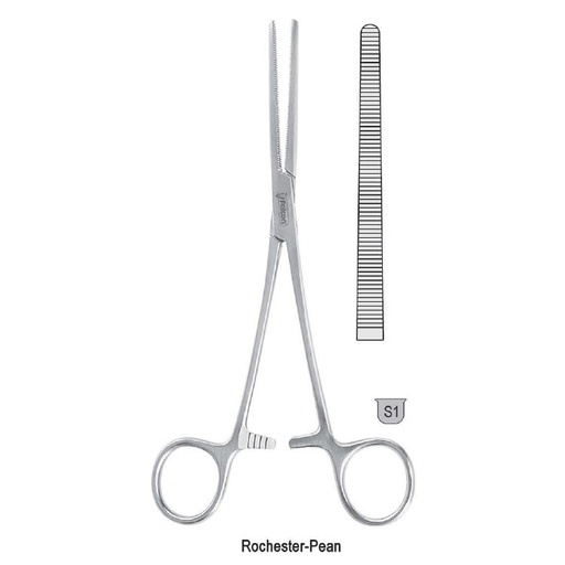[BH.480.185] Forceps artery Rochester-Pean straight 185mm
