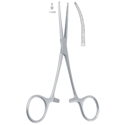 [BH.487.165] Forceps artery Kocher-Delicate 1x2th curved 165mm