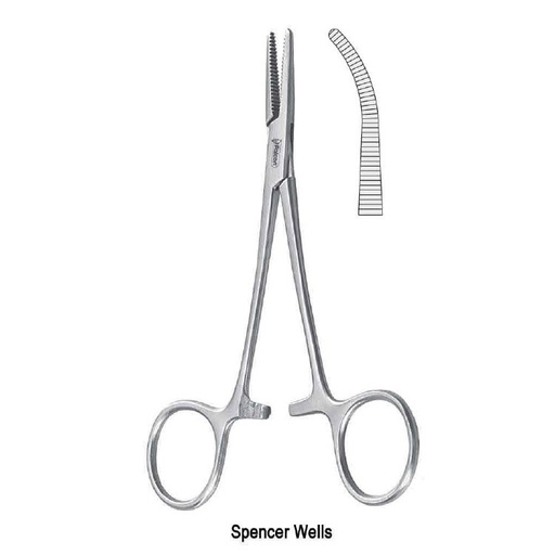 [BH.495.130] Forceps artery Spencer-Wells curved 130mm