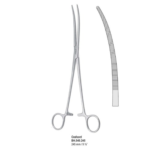 [BH.549.245] Forceps artery Crafoord curved 245mm