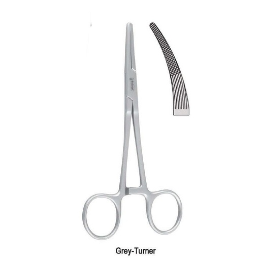 [BH.581.145] Forceps artery Grey-Turner curved 145mm