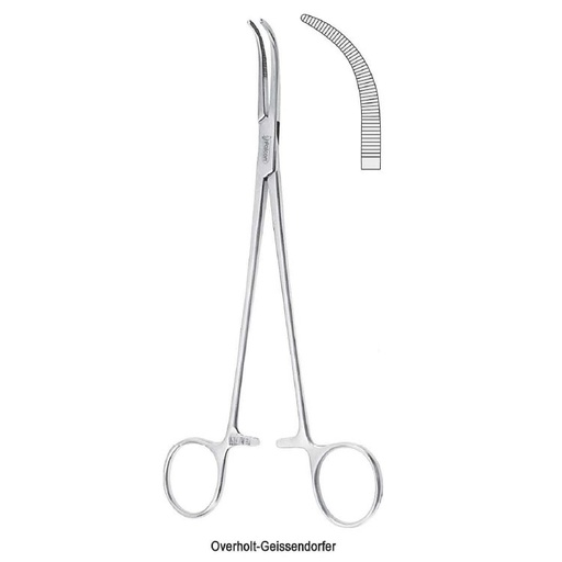 [BH.641.020] Forceps dissecting and ligature Overholt-Geissendorfer fig. 2 curved 200mm