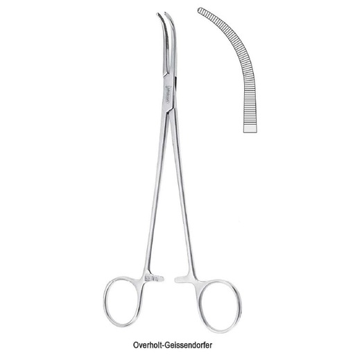 [BH.641.030] Forceps dissecting and ligature Overholt-Geissendorfer fig. 3 curved 215mm