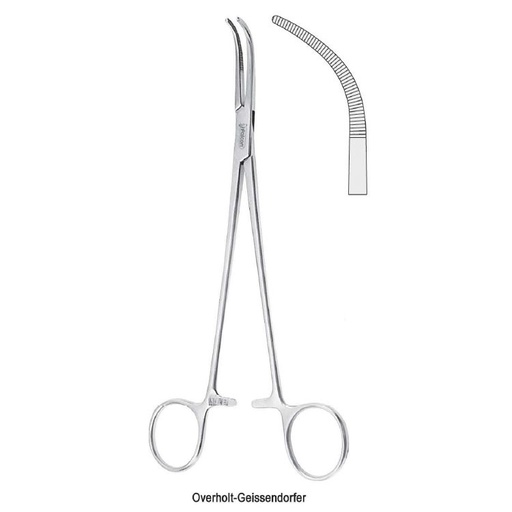 [BH.641.050] Forceps dissecting and ligature Overholt-Geissendorfer fig. 5 curved 215mm