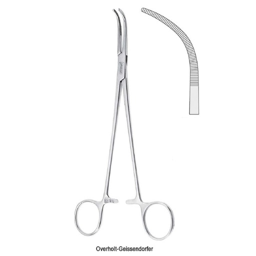[BH.641.060] Forceps dissecting and ligature Overholt-Geissendorfer fig. 6 curved 220mm