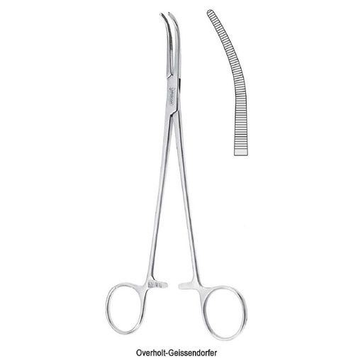 [BH.641.070] Forceps dissecting and ligature Overholt-Geissendorfer fig. 7 curved 220mm
