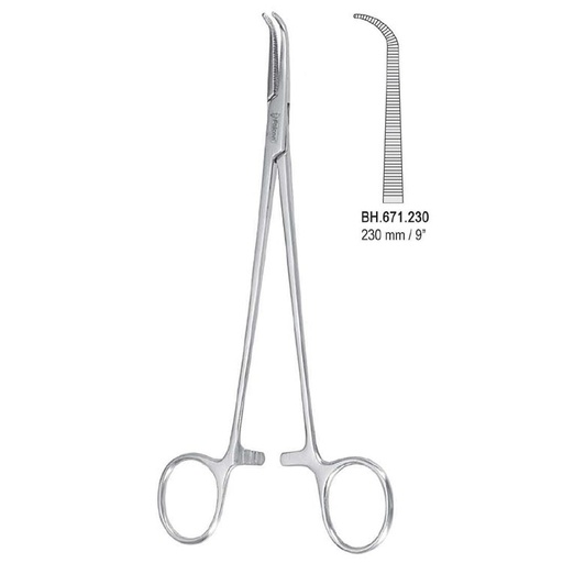 [BH.671.230] Forceps dissecting and ligature Gemini curved 230mm