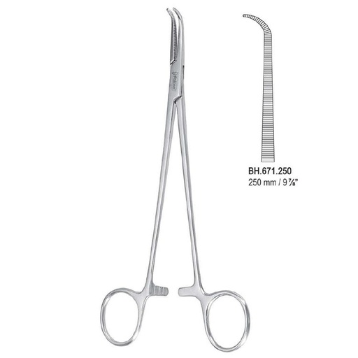[BH.671.250] Forceps dissecting and ligature Gemini curved 250mm