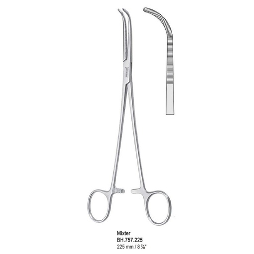 [BH.757.225] Forceps dissecting and ligature Mixter curved 225mm