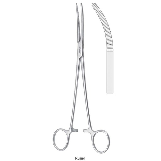 [BH.771.020] Forceps dissecting and ligature Rumel fig. 2 curved 240mm