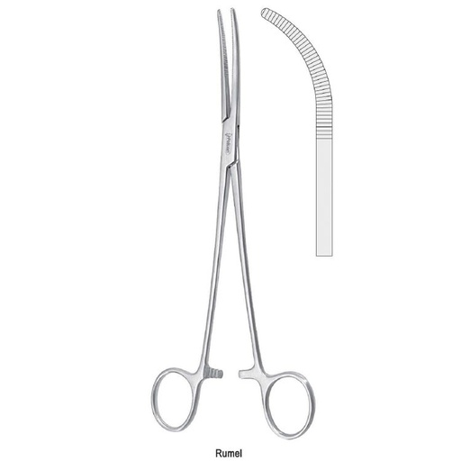 [BH.771.030] Forceps dissecting and ligature Rumel fig. 3 curved 235mm