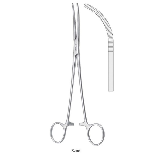 [BH.771.040] Forceps dissecting and ligature Rumel fig. 4 curved 240mm