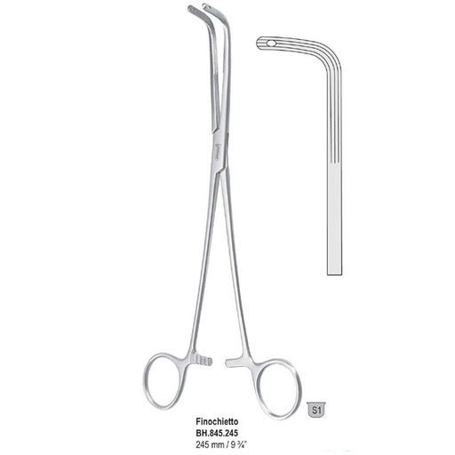 [BH.845.245] Forceps dissecting and ligature Finochietto with eye angled 245mm