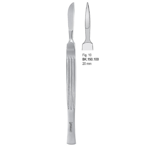 [BK.150.100] Scalpel stainless steel pointed 20mm blade fig. 10