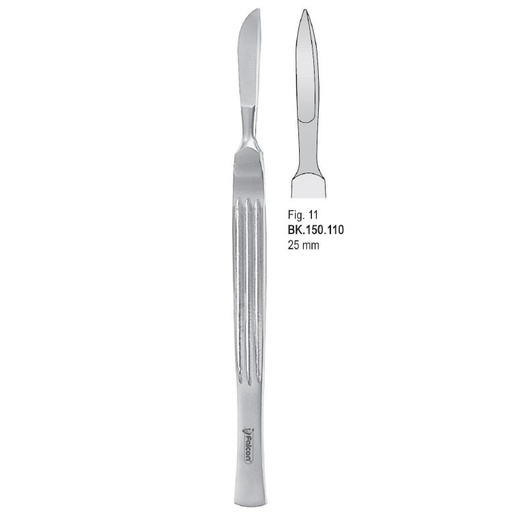 [BK.150.110] Scalpel stainless steel pointed 25mm blade fig. 11