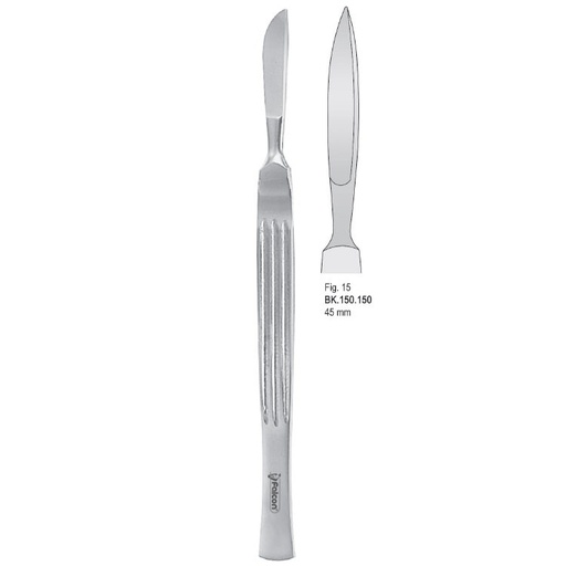 [BK.150.150] Scalpel stainless steel pointed 45mm blade fig. 15