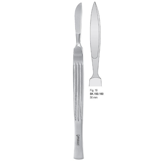 [BK.150.160] Scalpel stainless steel pointed 50mm blade fig. 16