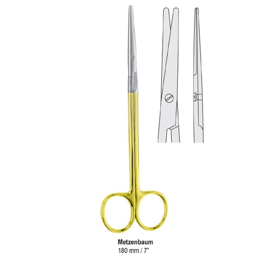 [BL.160.180] Falcon-Cut Scissors left handed Metzenbaum straight 180mm