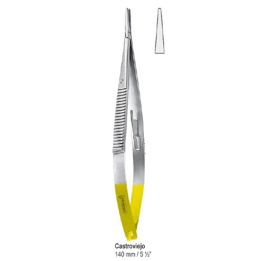 [BN.150.140] Falcon-Grip Needle holder Castroviejo str. 140mm TC smooth
